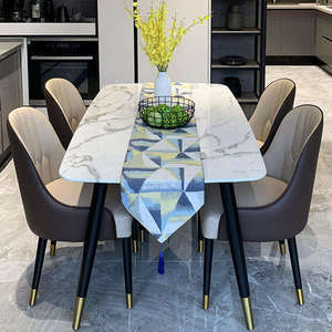 Ensemble <span class=keywords><strong>de</strong></span> table à <span class=keywords><strong>manger</strong></span> en pierre moderne <span class=keywords><strong>de</strong></span> luxe, stable et durable, 5 pièces, chaises écologiques à dossier solide, imperméables, <span class=keywords><strong>meubles</strong></span> <span class=keywords><strong>de</strong></span> <span class=keywords><strong>salle</strong></span> à <span class=keywords><strong>manger</strong></span> - Product Image 1