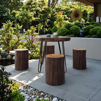 Wabi-sabi Vintage en bois massif Pier Table chaise combinaison petit appartement loisirs réception balcon salon meubles