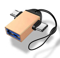 Adaptador OTG 2 en 1, USB 3.0 Hembra a Micro USB Macho, Conector Tipo C Macho para Tabletas Samsung y Teléfonos Android, Plug-and-Play