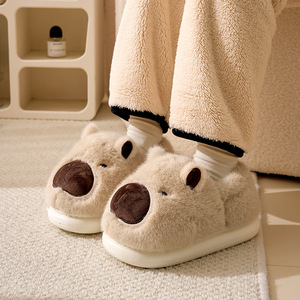 Linda Cartoon pantuflas de algodón invierno hogar antideslizante cálido red rojo explosivo feo lindo media zapatilla - Product Image 5