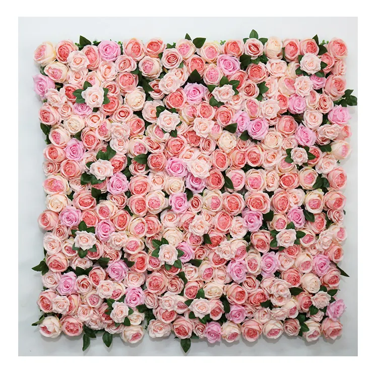 Tapis floral rose d'arrière-plan pour mariage, toile de fond murale à fleurs artificielles, décor rond pour célébrations, 3 m