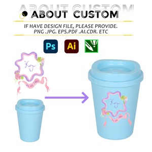 Vasos de Café Reutilizables de Plástico con Diseño Personalizado y Tapas, 12 oz, Vaso Térmico para Viaje, Apto para Bebidas Frías y Calientes, Apto para Microondas, para Niños Pequeños y para Llevar - Product Image 4