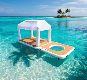 Île flottante gonflable commerciale, plateforme de <span class=keywords><strong>piscine</strong></span> en EVA Drop-Stitch pour les vacances en mer ou en lac en extérieur - Product Image 5