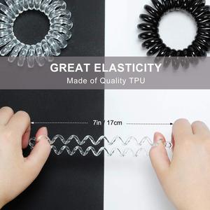 En stock : Élastiques à <span class=keywords><strong>cheveux</strong></span> en <span class=keywords><strong>spirale</strong></span> noirs de 4 cm pour femmes, attaches pour queue de cheval, anneaux à <span class=keywords><strong>cheveux</strong></span>, cordons téléphoniques pour tous types de <span class=keywords><strong>cheveux</strong></span> - Product Image 2