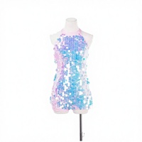 Justaucorps de ballet personnalisé multicolore à grandes paillettes, costume de danse scintillant intégral pour les compétitions scéniques des enfants, Spandex/Nylon
