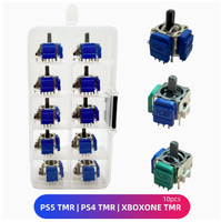 Kit de réparation de joystick magnétique K-SILVER PS5 TMR Hall Joystick PS4 Js13pro+ à résistance magnétique, 10 pièces en boîte
