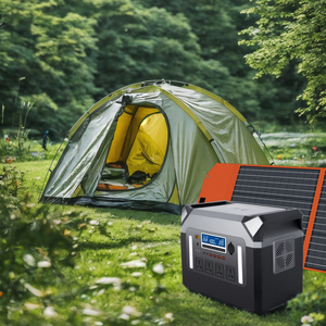 Station d'alimentation solaire portable 2000W, batteries au lithium, station d'alimentation solaire portable en watts - Product Image 4