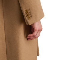 Trench personnalisé pour homme en tweed à double boutonnage automne/hiver couleur chameau avec larges revers et poches à rabat