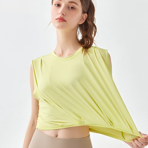 เสื้อกล้ามโยคะแขนกุดรัดรูปสำหรับผู้หญิง ขายส่ง เสื้อออกกำลังกายแห้งเร็ว ระบายอากาศได้ดี เหมาะสำหรับวิ่งและเล่นกีฬา - Product Image 5