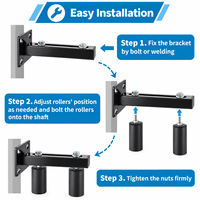Rouleau de guidage pour portail coulissant, support en L réglable robuste, rouleaux en nylon UHMW, acier thermolaqué noir, vente en gros OEM