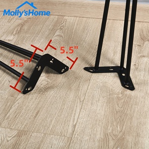 Pieds de table en métal noir de style Mid-Century, accessoires de quincaillerie en fer <span class=keywords><strong>pour</strong></span> salle à manger, cuisine, chambre et salon - Product Image 2
