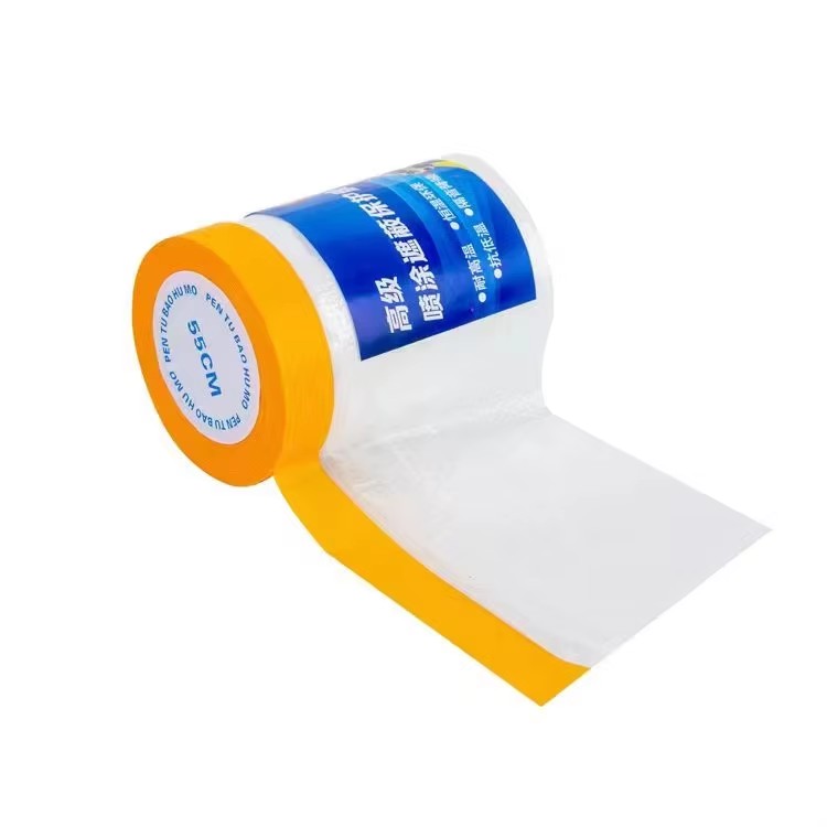 Self-Adhesive PE Film Masking Cover Tape Economic Grade Heat-Resistant Rubber Adhesive Water Hot Melt Activated for Car Painting