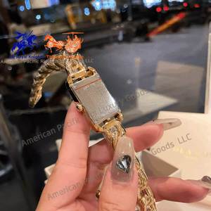 Relojes de Lujo para Mujer Marca H con Diamantes, Diseño Cuadrado Personalizado, Movimiento de Cuarzo Ronda, Caja de Acero Inoxidable 316L, Puntero Moderno - Product Image 3