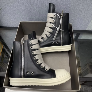 Chaussures de skate montantes de luxe pour hommes, modèle Owens Designer 2026, bottines décontractées pour couple, chaussures streetwear noires tendance - Product Image 5