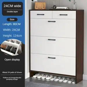 Modern Simple Wooden Shoe Rack Indoor And Outdoor Use With Storage Drawer Home Shoe Cabinet