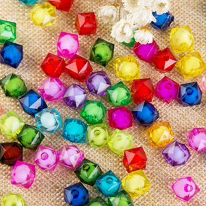 Bán buôn mặt rõ ràng Acrylic vuông hạt 100 cái/túi mix colour 10 mét vuông lucite hạt cho DIY đồ trang sức làm - Product Image 2