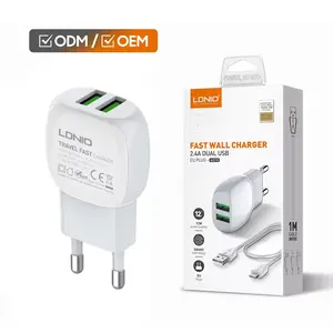 LDNIO A2218 Guaranteed Charger 12W 5V2.4A White US Standard Dual USB Port Mobile Charger Suitable for Apple Phone