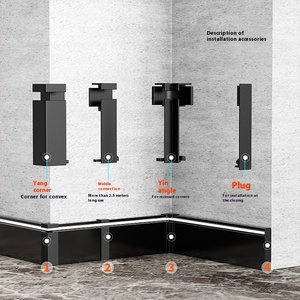 Moderna fornitura diretta della fabbrica luminosa in lega di alluminio LED striscia di luce battiscopa linea battiscopa in metallo - Product Image 3