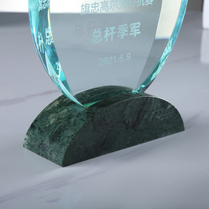 Trofeo in Cristallo a Forma di Foglia con Logo Personalizzato, Premio di Riconoscimento e Onorificenza, Targa in Cristallo - Product Image 5