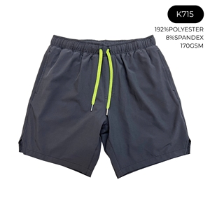 Pantaloncini Sportivi da Uomo ad Alte Prestazioni OEM ODM, Grigio Scuro con Cordoncino Verde <span class=keywords><strong>Neon</strong></span> - Product Image 1