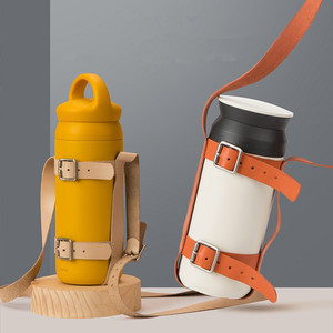 Porte-gobelet isotherme en cuir INS pour femmes enceintes et enfants, sangle pour bouteille d'eau, bouteille d'eau universelle pour extérieur - Product Image 2