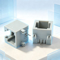 JISJACK 5324 Mini Series Conector de Teléfono RJ11 de un Solo Puerto 6P6C, Conector Jack de Alta Calidad, Material PBT/PA66, Bronce Fosforoso