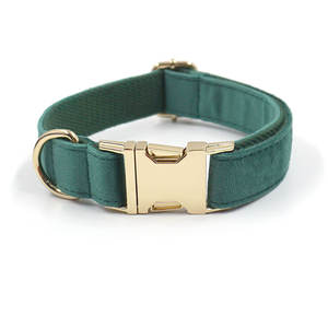 Nuevos productos <span class=keywords><strong>Collar</strong></span> de perro único Collares de perro de lujo coloridos de lujo Serie verde clásica Collares de mascotas de terciopelo suave - Product Image 6