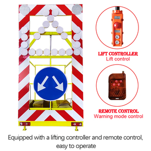 لوحة إضاءة أمنية متنقلة مثبتة على مقطورة شاحنة، مصنوعة من الألومنيوم والفولاذ المجلفن بالغمس الساخن، مخصصة لأعمال الطرق وتحذير توجيه حركة المرور - Product Image 2