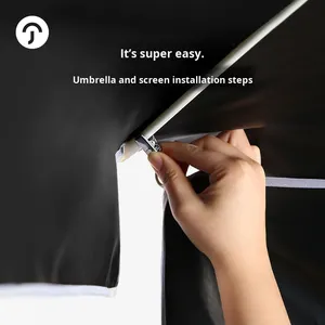Customizable Portable <b>Trolley</b> Sunshade Square Outdoor Summer Umbrella for Street Vending Camping & Sun Protection - Product Image 4