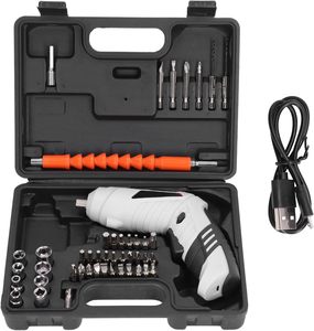 AKX Kit de <span class=keywords><strong>tournevis</strong></span> <span class=keywords><strong>électrique</strong></span> portable 3.6V ABS blanc multi-usage avec interface USB pour le vissage - Product Image 1