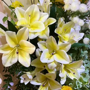 JH230065ดอกไม้ประดิษฐ์ตกแต่งงานแต่งงานตกแต่งบ้านสัมผัสจริง Faux น้ำยางดอกไม้ช่อดอกไม้เสือลิลลี่ดอกไม้ประดิษฐ์
