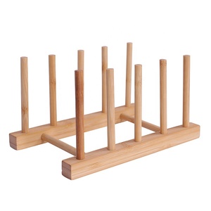 Toptan ucuz ev depolama organizasyonu bambu ahşap bulaşıklık bulaşık tabak bardak kase tutucular kurutma rafları - Product Image 6