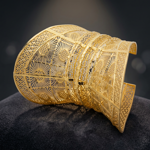สร้อยข้อมือ Kada แบบเปิดใช้งานได้ทันสมัย14K 18K 24K ทำจากทองเหลืองสำหรับงานแต่งงาน - Product Image 6