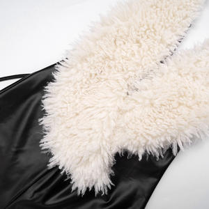 Tuta Intera da <span class=keywords><strong>Donna</strong></span> Trendy, Senza Schienale, con Pelliccia, Aderente, Lucida, Sexy, da Club, <span class=keywords><strong>Elegante</strong></span> - Product Image 6