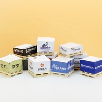 Bloc-notes adhésifs personnalisés promotionnels 3x3 sur palette en bois, blocs de notes autocollantes en papier, cubes carrés