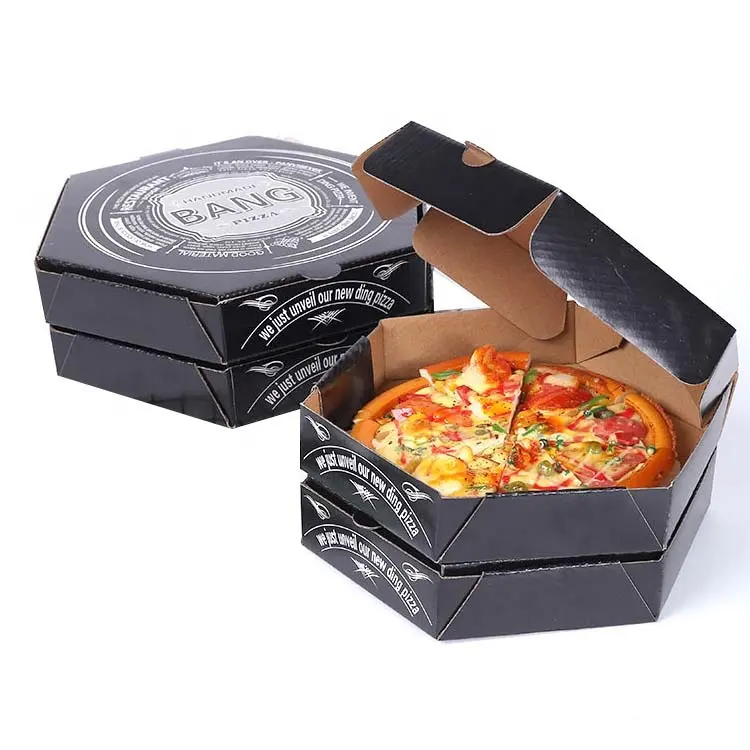 Boîte à pizza d'emballage de grand carton ondulé facile à prendre de conception personnalisée