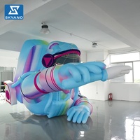 Modèle d'installation artistique géante gonflable personnalisée d'un astronaute pour la décoration publicitaire d'événements extérieurs sur le thème de l'espace universel