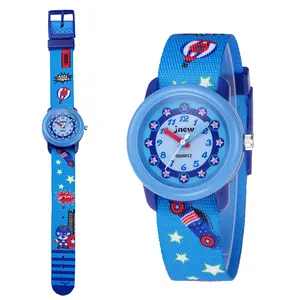 Fly Boy นาฬิกาเด็กสีฟ้าบางเฉียบสำหรับเด็กนาฬิกาควอตซ์สำหรับเด็ก
