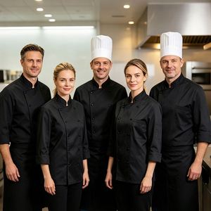 Uniforme de chef d'hôtel personnalisé avec logo imprimé pour hommes et femmes, vente en gros - Product Image 2