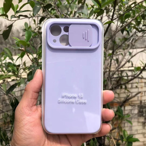 Son sürgülü pencere lens telefon iphone için kılıf 13 pro max kamera kaymak telefon kılıfı için apple iphone silikon kılıf logo ile
