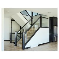 Prima Hochwertige Wendeltreppe aus Schmiedeeisen für den Außenbereich, L-förmige Treppe aus Gusseisen und Glas