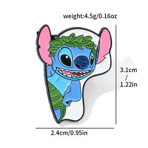 Wreck-It Ralph bros lencana Stainless Steel, karakter animasi anak perempuan kecil berbentuk hati berukiran emas untuk April Fool - Product Image 4