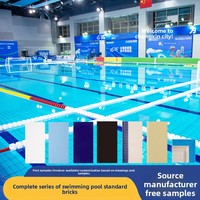 Mosaïque céramique 115*240 bleue antidérapante, minimalisme moderne, surface brillante, carreaux de piscine pour gymnase scolaire et compétition