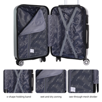 Ensemble de 3 valises, valises à roulettes rigides pour voyageurs, légères et durables, en ABS