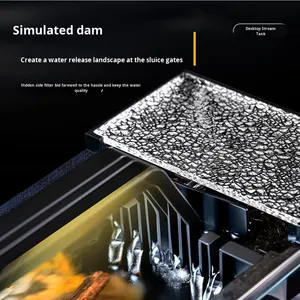 Fornecimento de Fábrica de Pequeno Aquário Tudo em Um para Mesa com Sistema de Filtragem e Luz para Aquário Doméstico - Product Image 4