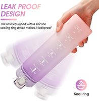 Nouvelle bouteille d'eau de sport de grande capacité étanche sans BPA motivationnelle de 32oz avec sangle de transport de paille de marqueur de temps