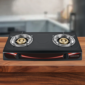 Cuisinière à gaz noire antiadhésive à double brûleur # JKN-T201GB pour usage domestique - Product Image 5