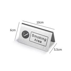 Panneau personnalisé plateau de table de restaurant en acier inoxydable carte RÉSERVÉE PAS DE FUMER plaque de table plaque de signe pour hôtel restaurant - Product Image 2