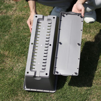 Jardinière rectangulaire grise en plastique durable pour extérieur, à suspendre, pour balustrade, balcon, jardin - Prix usine