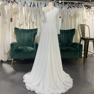 Jancember LSSG068 Beach Lace <b>Long</b> <b>Sleeve</b> Satin Bridal <b>Wedding</b> Women's <b>Dresses</b> - Product Image 3